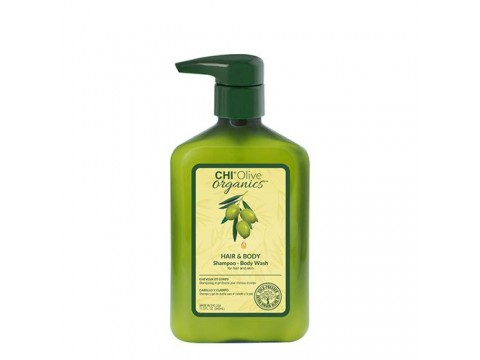 CHI Olive Organics Hair & Body Shampoo Šampūnas Ir Kūno Prausiklis, 340 ml